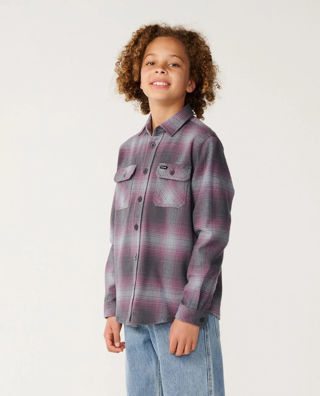 Count Flannel Shirt -flanellipaita 100 % puuvillasta. Sinikeltainen ruutukuosi, harjattu flanellikangas ja rintataskut lasten ja aikuisten koossa.