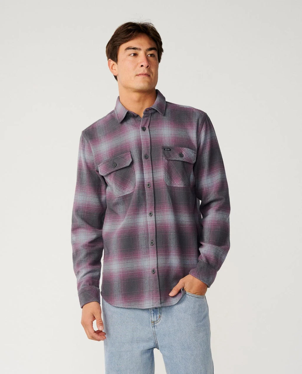 Count Flannel Shirt -flanellipaita 100 % puuvillasta. Sinikeltainen ruutukuosi, harjattu flanellikangas ja rintataskut lasten ja aikuisten koossa.