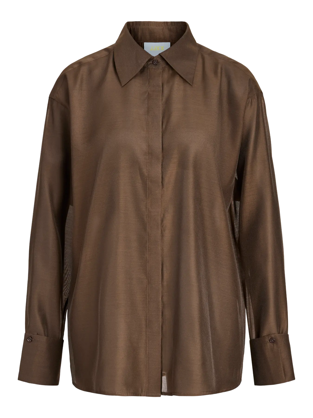 JXAYA Organza LS Shirt, jonka läpikuultava organzamateriaali tuo asuun keveyttä. Kevyesti hohtava pinta ja ilmava rakenne tekevät paidasta näyttävän valinnan niin arkeen kuin juhlavampiin tilanteisiin.
