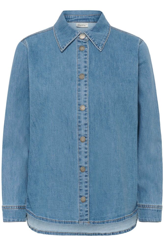 Tämä farkkupaita yhdistää klassisen ilmeen ja mukavan käyttötuntuman. Pehmeä kangas tekee paidasta miellyttävän päällä, ja se toimii yhtä hyvin takkina kuin peruspaitana.