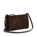 Markberg MarciMBG on kompakti tummanruskea mokkalaukku säädettävällä crossbody-hihnalla. Vetoketjukiinnitys ja sisätasku pitävät tärkeät tavarat mukana.