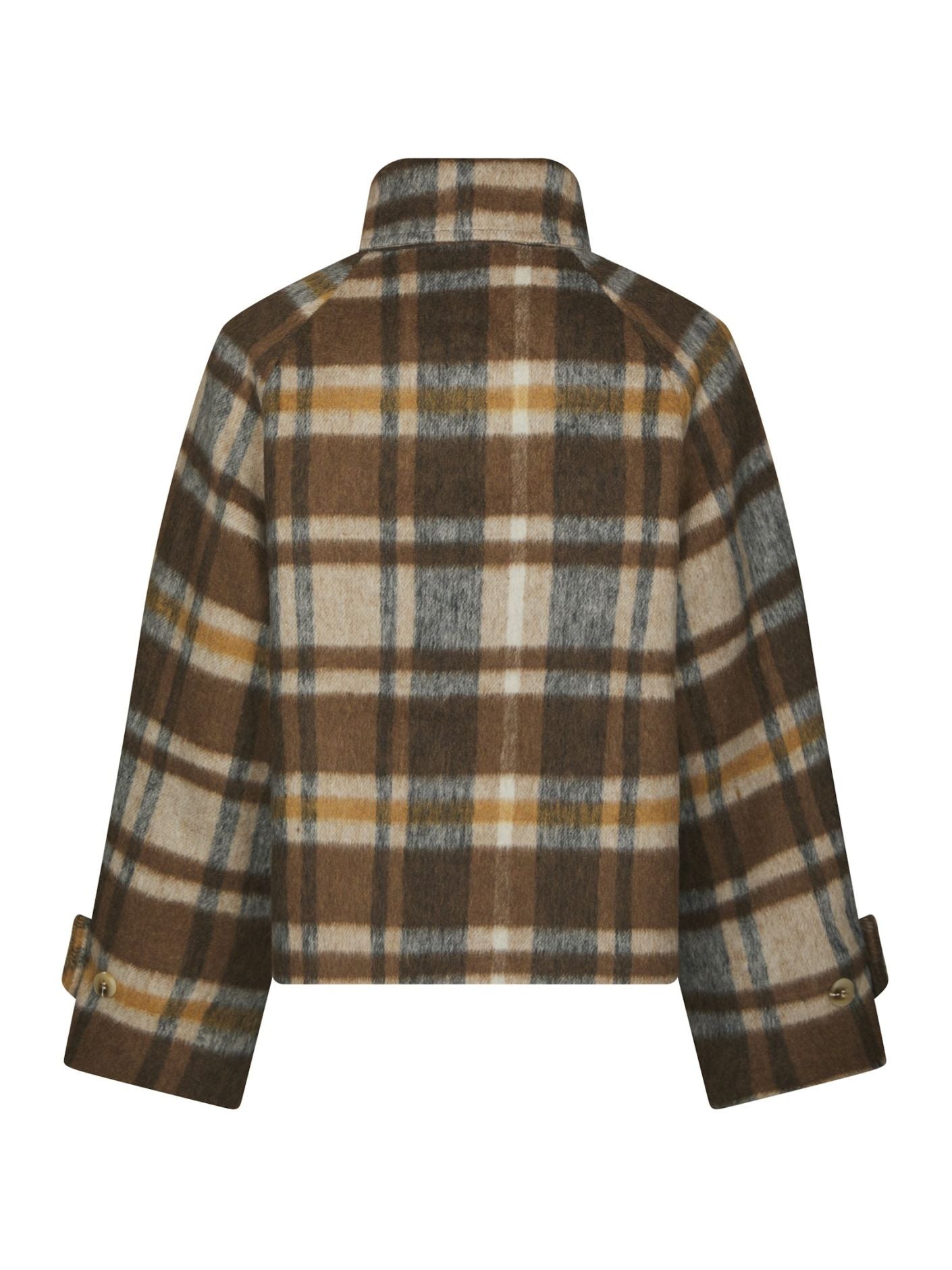 Neo Noir Quinn Check Jacket on väljä ruututakki lämpimässä camel-sävyssä. Oversize-malli on helppo kerrostaa neuleiden kanssa syksyllä.