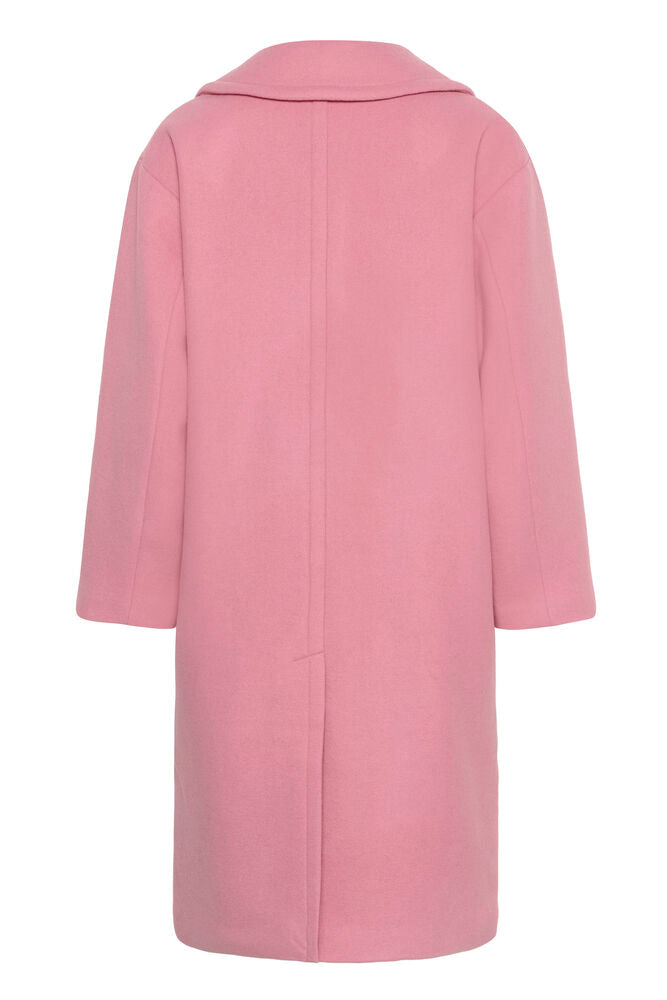 ZORAHIW kaksirivinen villakangastakki boyfriend-mallissa. Leveä kaulus, näyttävät napit ja polven alapuolelle ulottuva pituus.