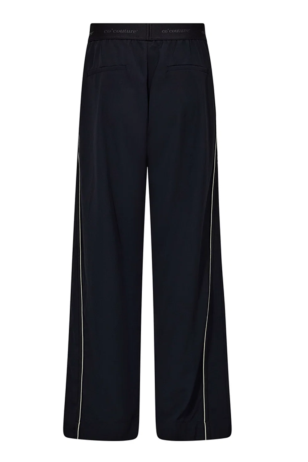 Co’Couture AmincaCC Split Panel Pants on rennot luonnonvalkoiset housut mustilla sivuraidoilla. Joustava vyötärö ja suora lahje tekevät mallista mukavan.