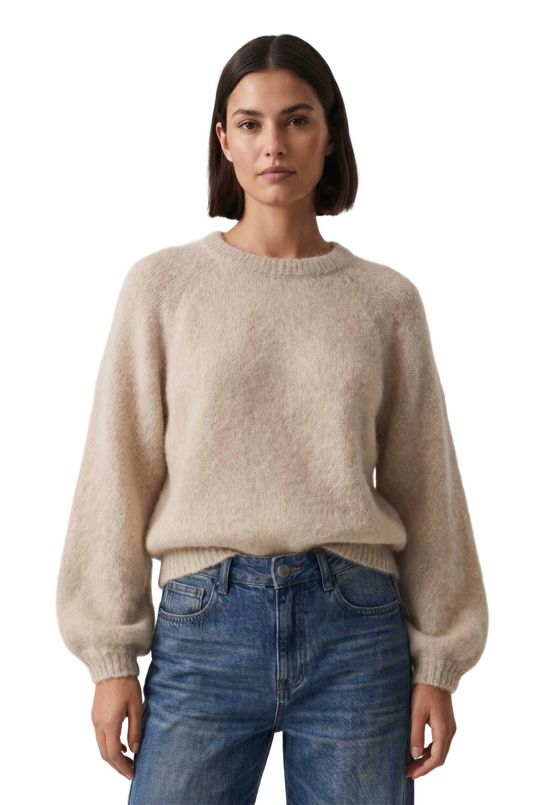 Americandreams The Rosie Pullover on ylellisen pehmeä ja kevyt mohairneule, jossa on rento istuvuus ja näyttävät, runsaat hihat.