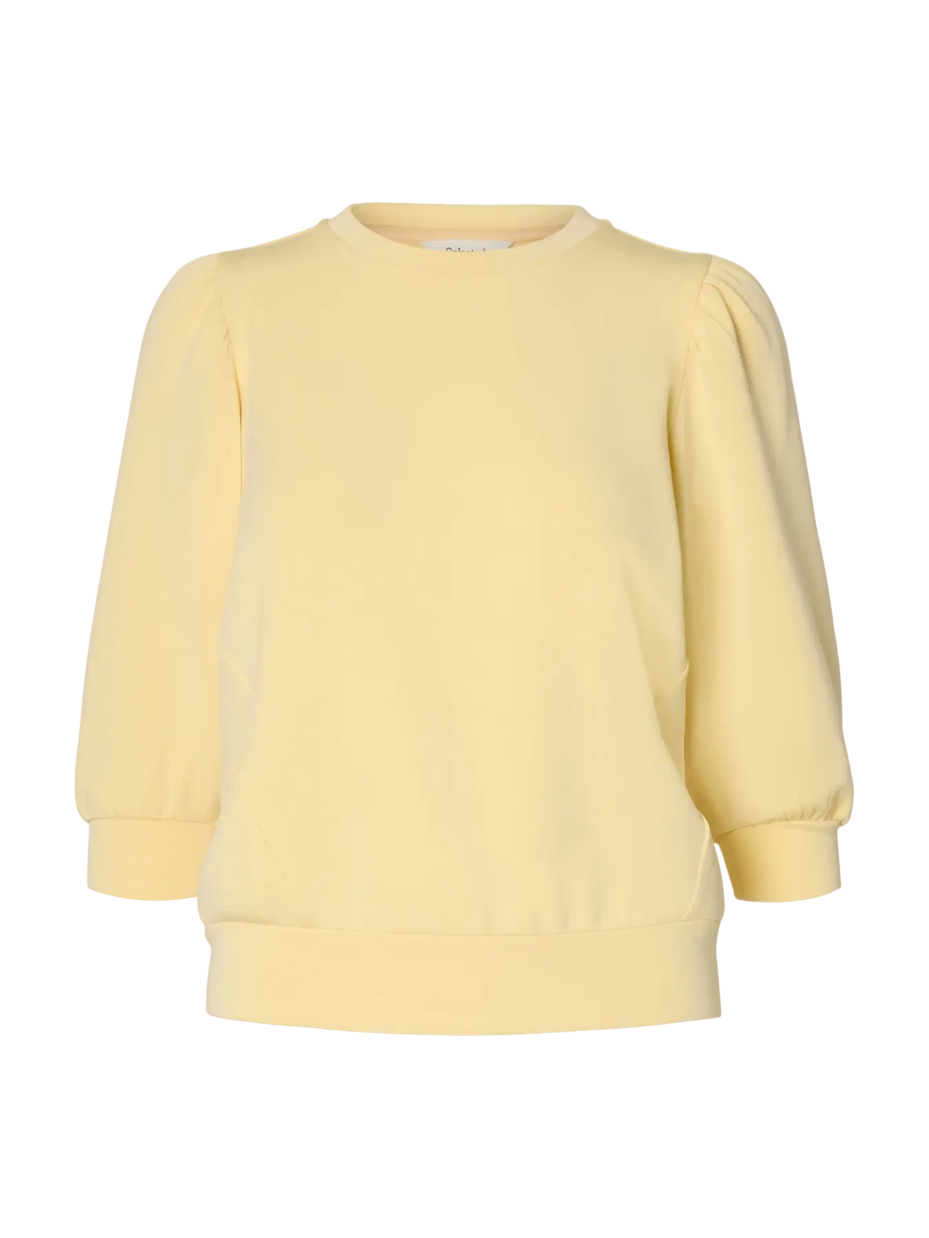 Selected naisten Tencel-kankainen, 3/4 hihainen paita. Rento mutta siisti arkeen ja pieneen menoon. Kaunis kevään trendiväri keltainen.